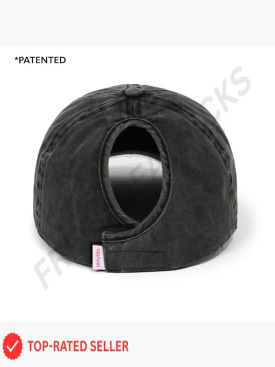 Women\'s Patented Ponytail Baseball Cap with Open Back Adjustable Vintage Wash main image 4